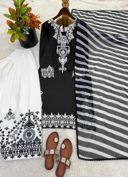 Jf 044 Crep Silk With Embroidery Work Top With Bottom Dupatta Wholesalers In Delhi